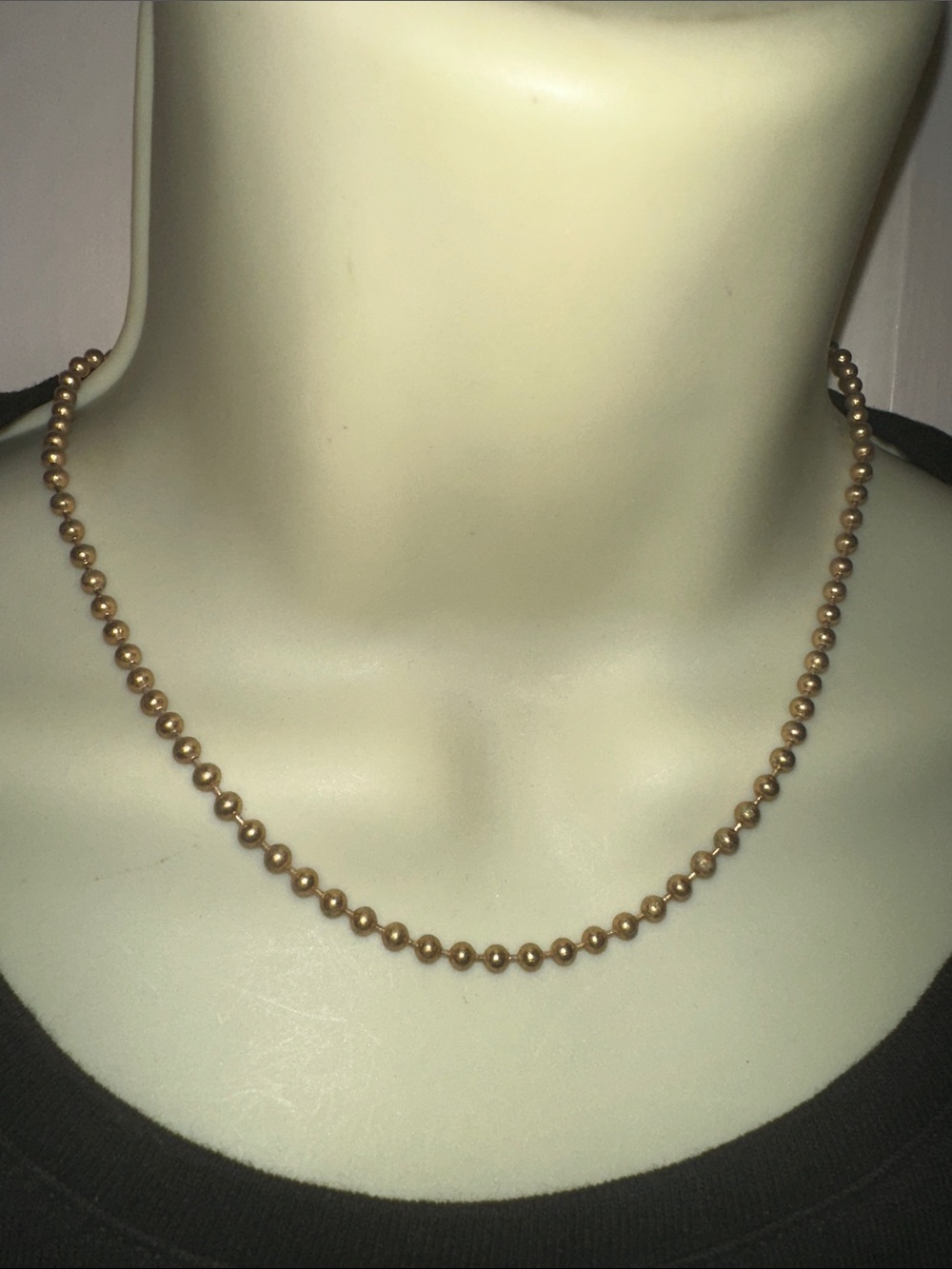 Gold Tone Ball Chain Bead‎ Choker Necklace